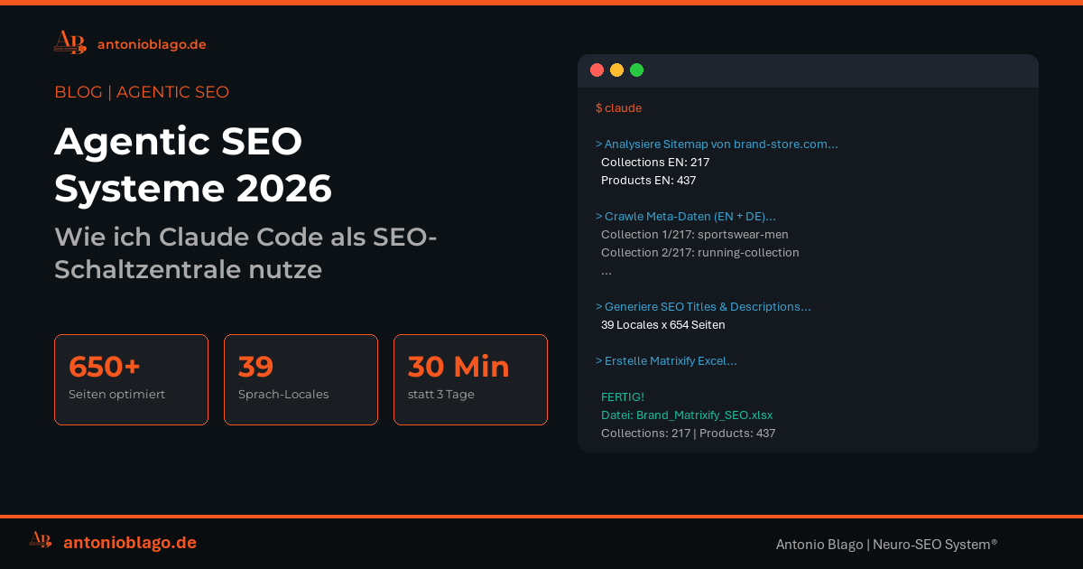 Agentic SEO Systeme 2026: Wie ich Claude Code als SEO-Schaltzentrale nutze 2 agentic seo hero